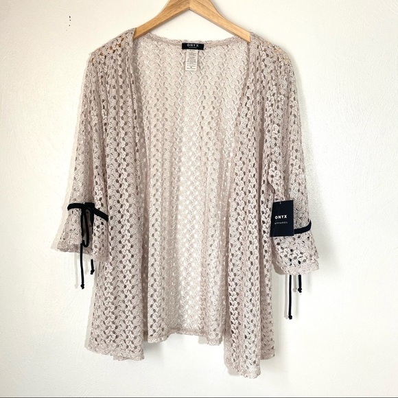 Onyx Tan Laced Jacket w/Black Trim . Sz XL. - Picture 1 of 10